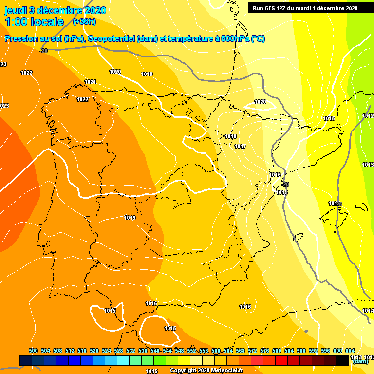 Modele GFS - Carte prvisions 