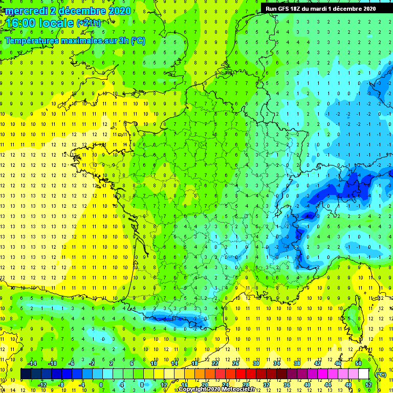 Modele GFS - Carte prvisions 