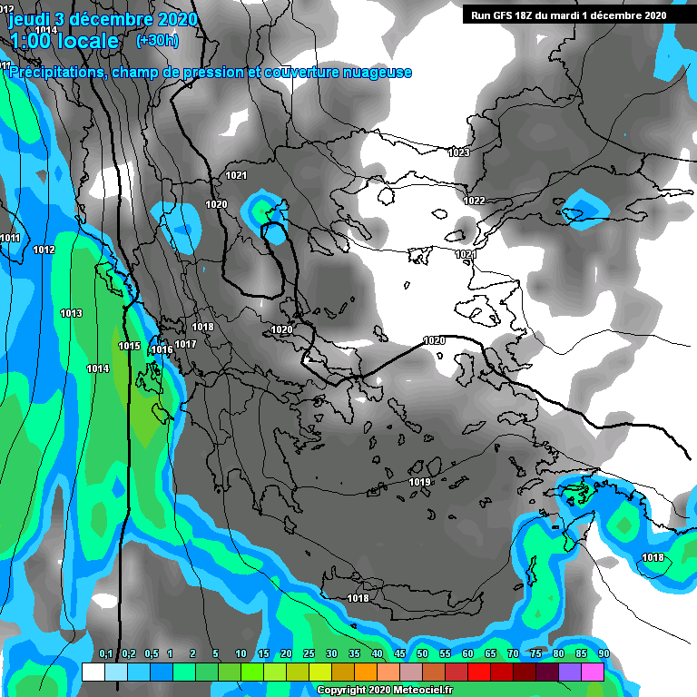 Modele GFS - Carte prvisions 