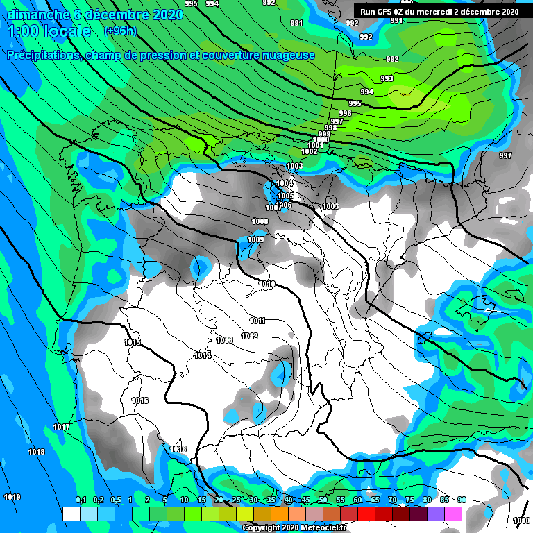 Modele GFS - Carte prvisions 