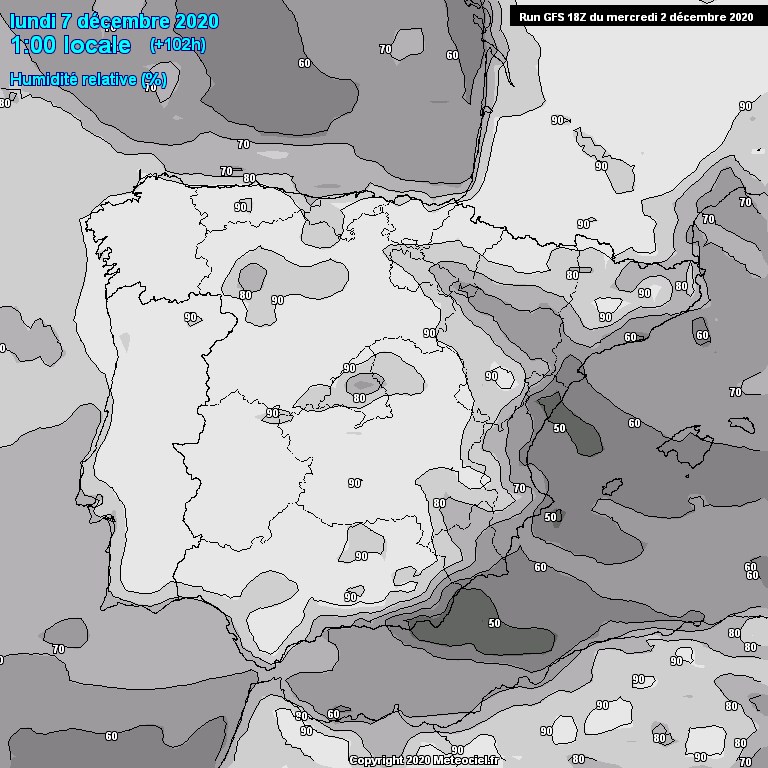 Modele GFS - Carte prvisions 