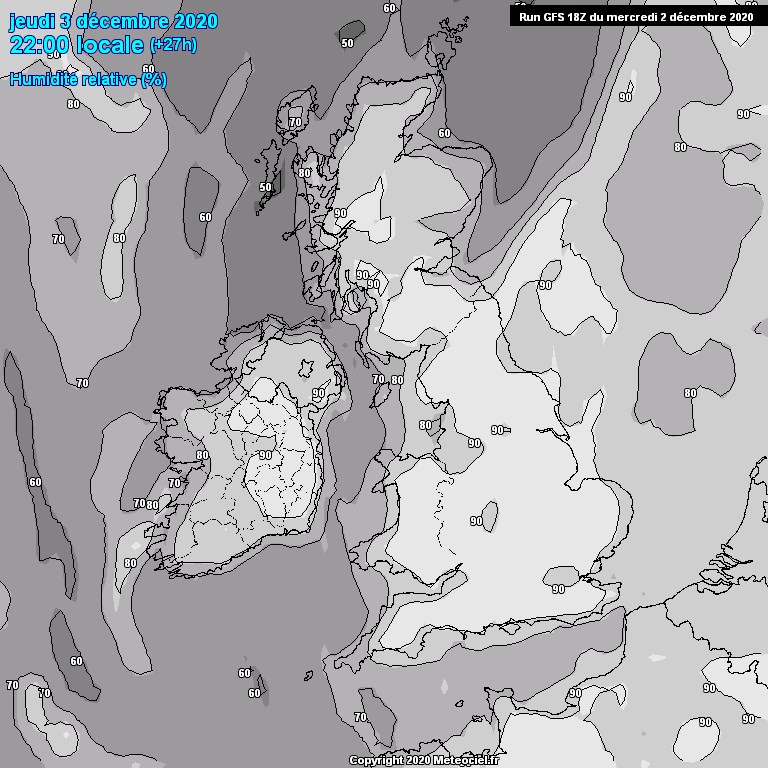 Modele GFS - Carte prvisions 