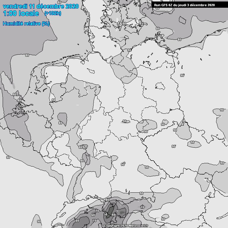 Modele GFS - Carte prvisions 