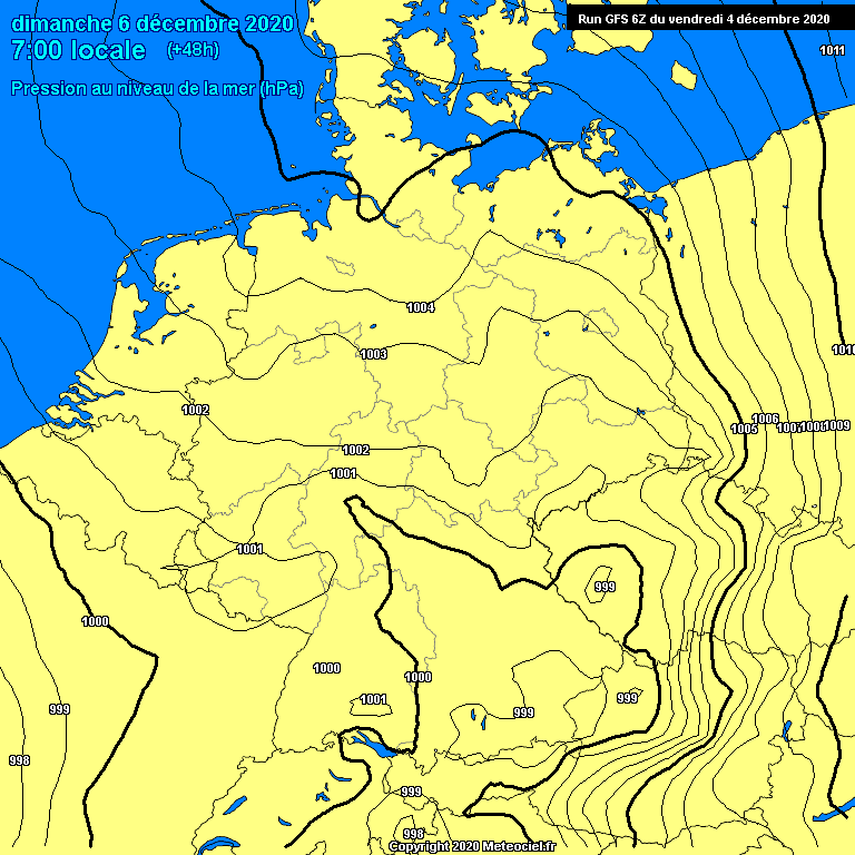 Modele GFS - Carte prvisions 