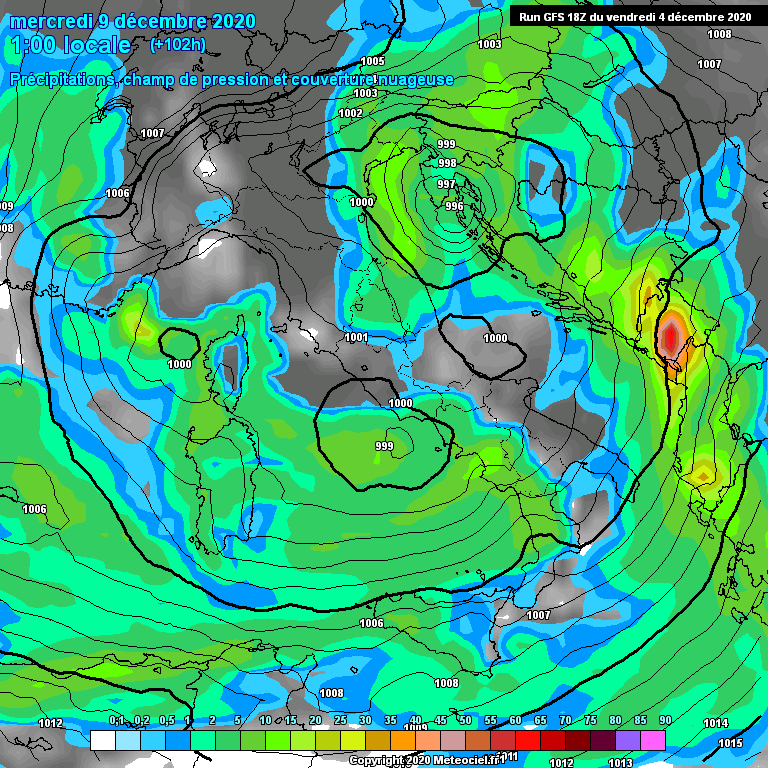 Modele GFS - Carte prvisions 