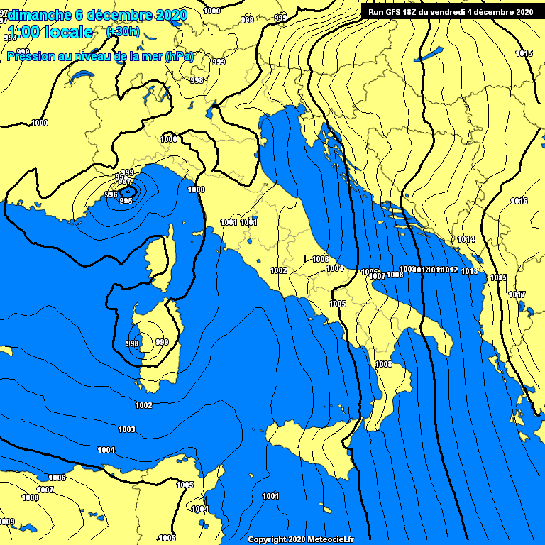 Modele GFS - Carte prvisions 