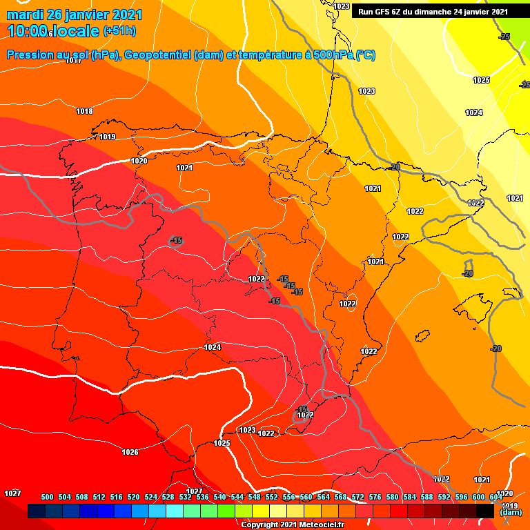 Modele GFS - Carte prvisions 