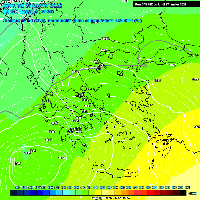 Modele GFS - Carte prvisions 