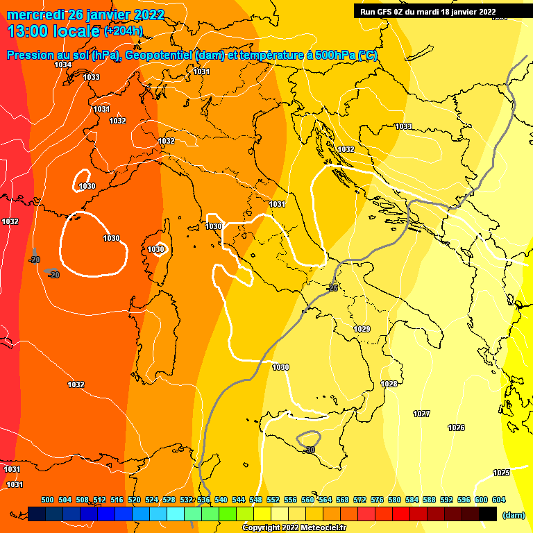 Modele GFS - Carte prvisions 