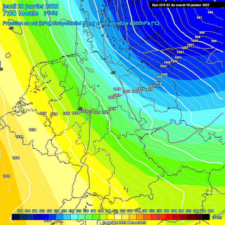 Modele GFS - Carte prvisions 