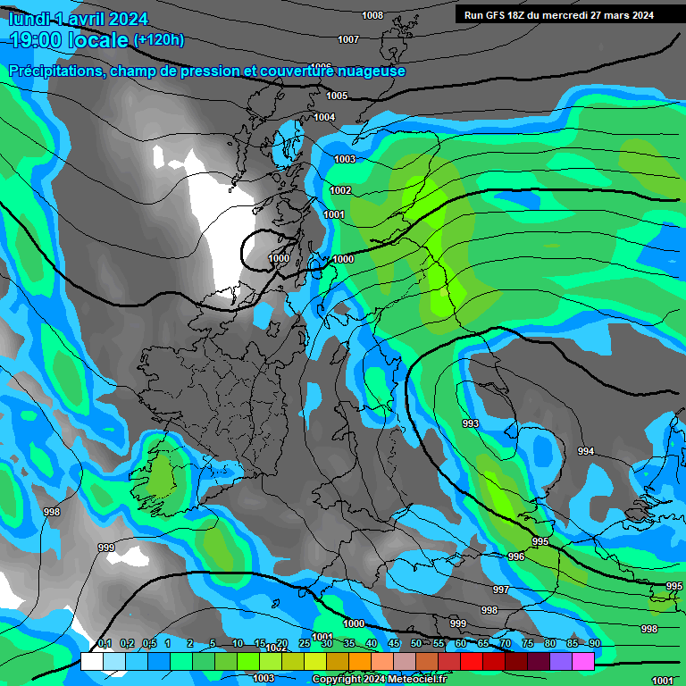 Modele GFS - Carte prvisions 