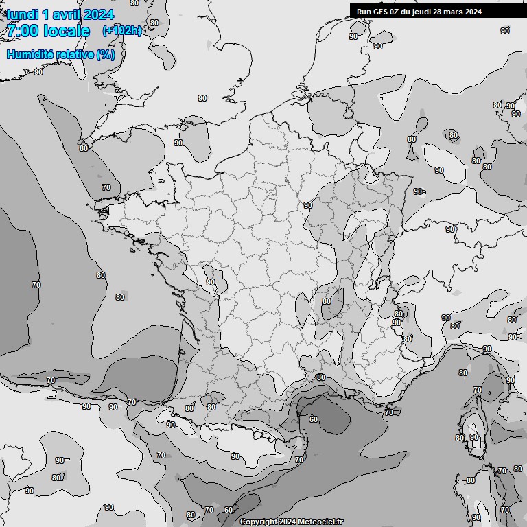 Modele GFS - Carte prvisions 