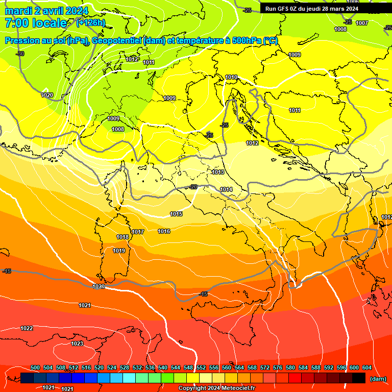 Modele GFS - Carte prvisions 