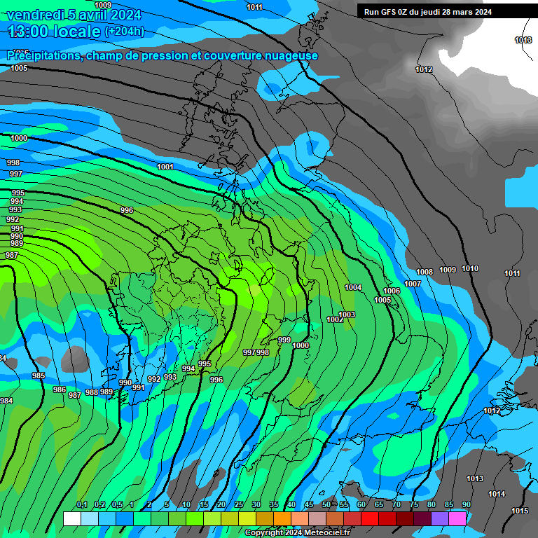 Modele GFS - Carte prvisions 