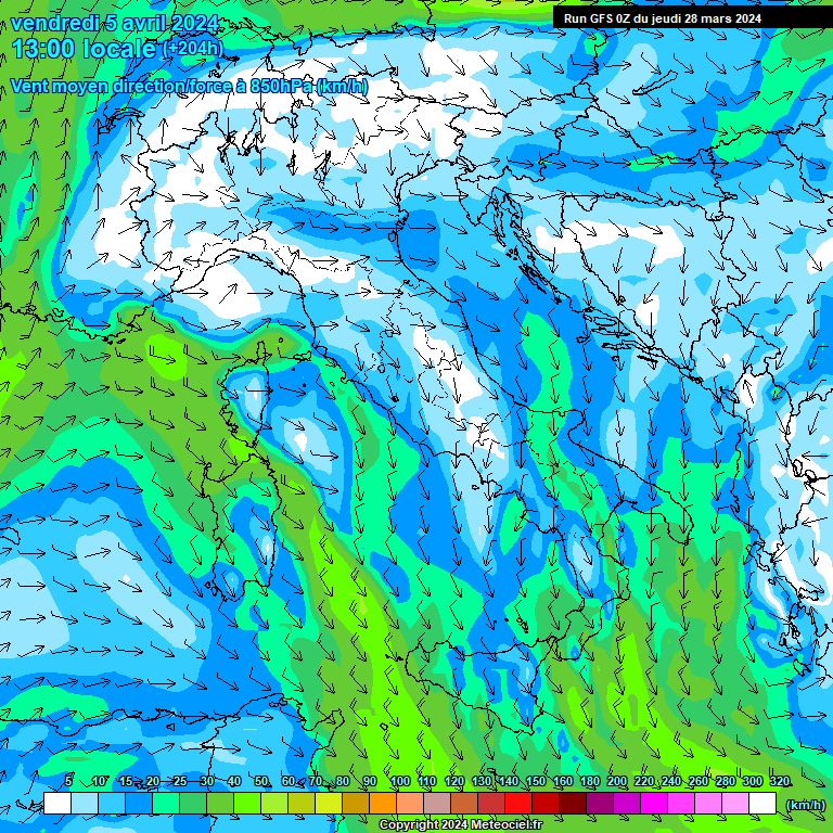 Modele GFS - Carte prvisions 