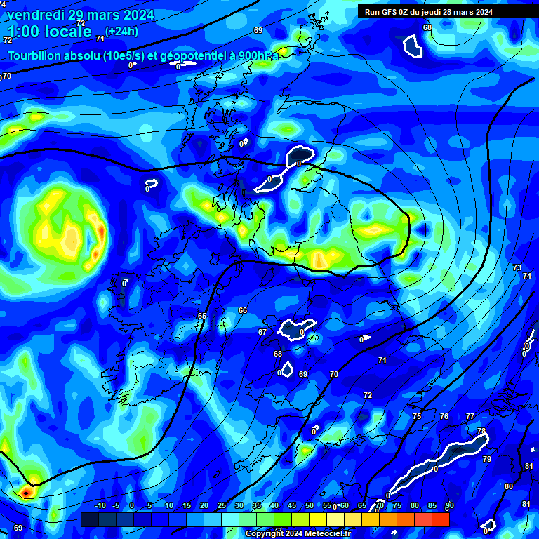 Modele GFS - Carte prvisions 