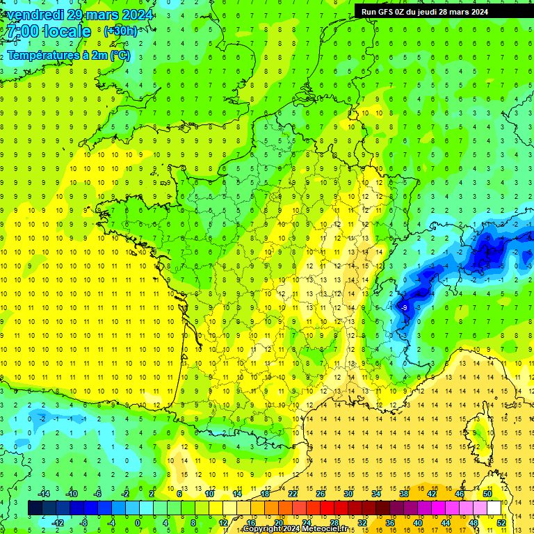 Modele GFS - Carte prvisions 