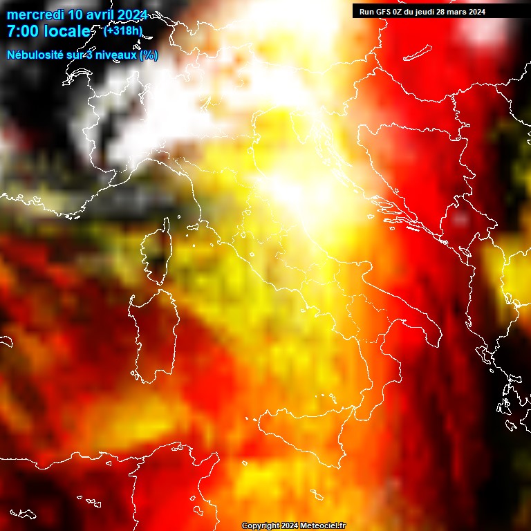 Modele GFS - Carte prvisions 