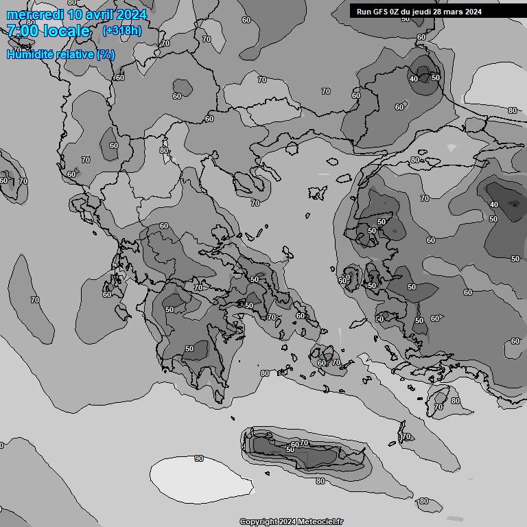 Modele GFS - Carte prvisions 