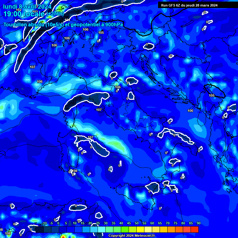 Modele GFS - Carte prvisions 