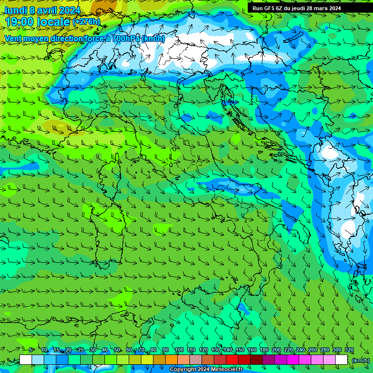 Modele GFS - Carte prvisions 