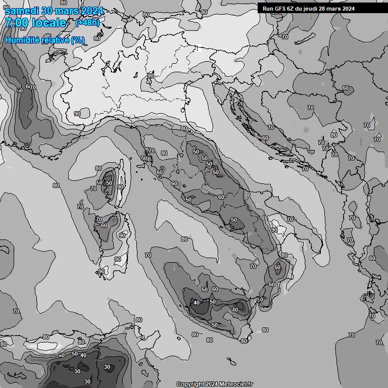 Modele GFS - Carte prvisions 