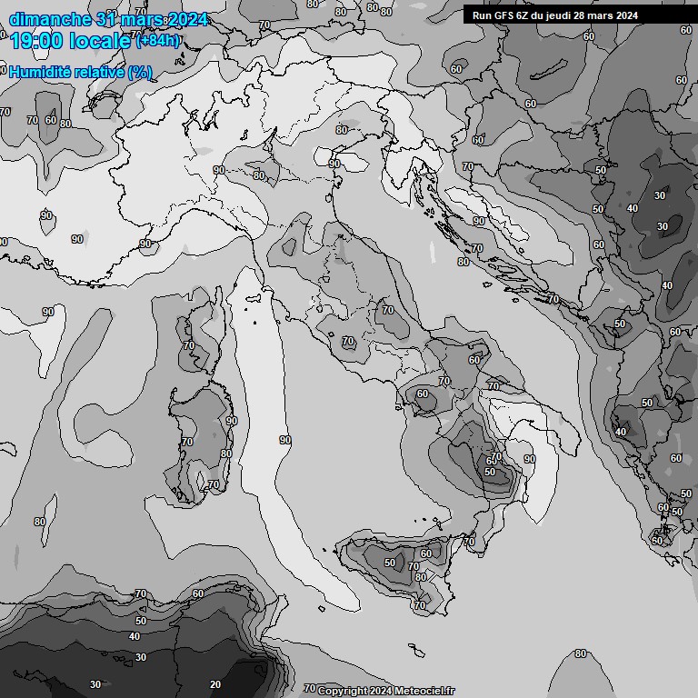 Modele GFS - Carte prvisions 