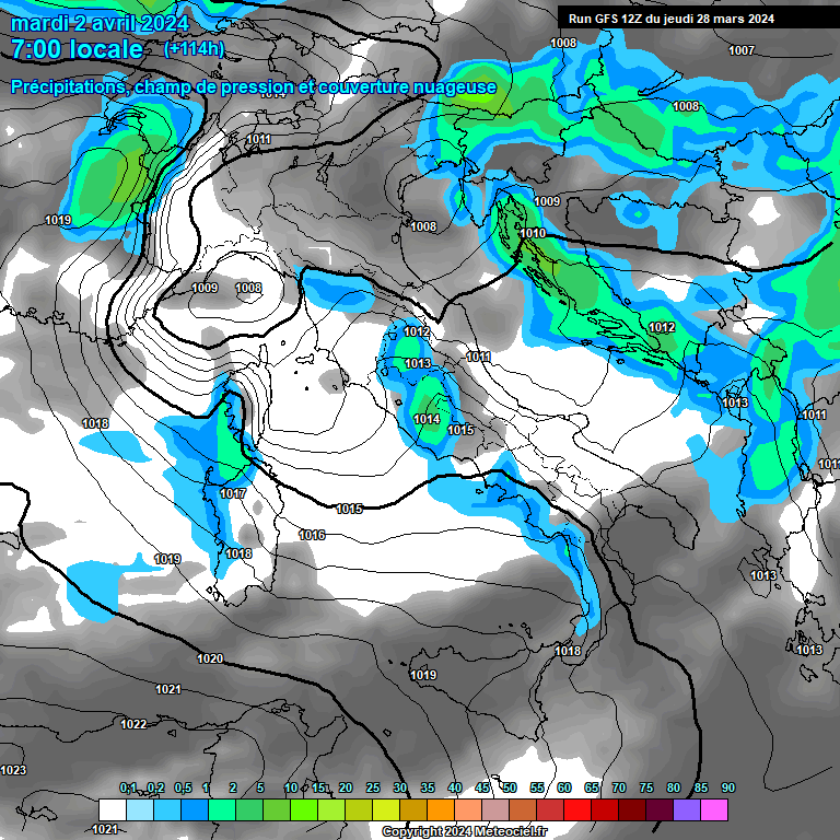 Modele GFS - Carte prvisions 