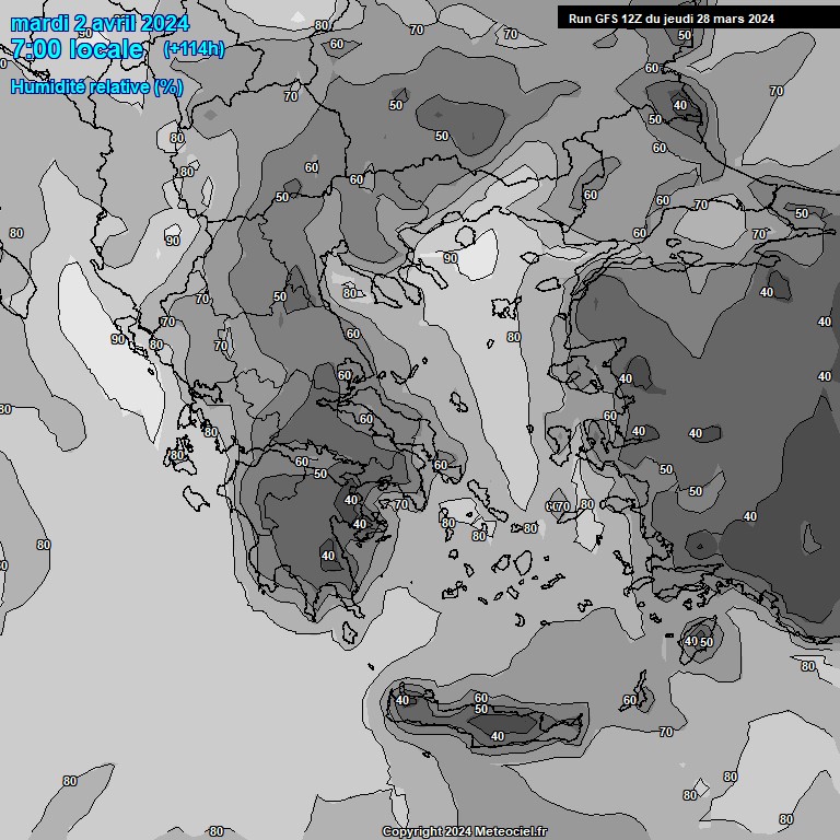 Modele GFS - Carte prvisions 