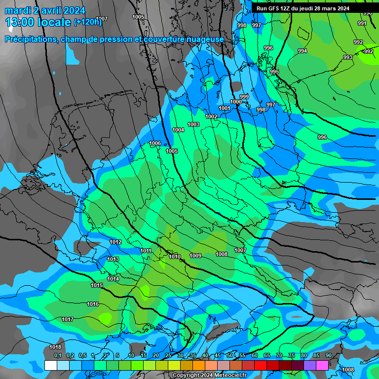 Modele GFS - Carte prvisions 