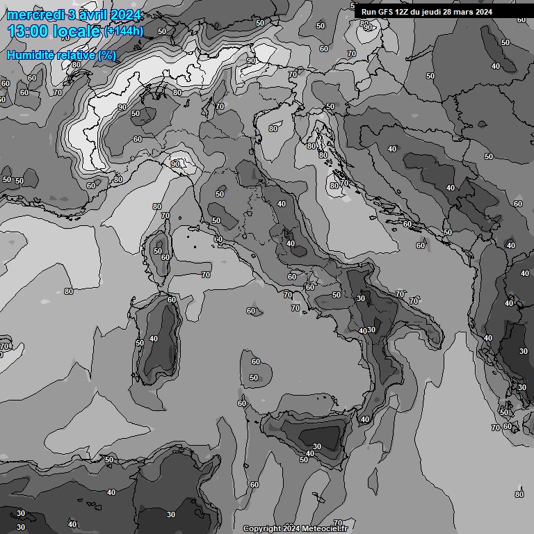 Modele GFS - Carte prvisions 