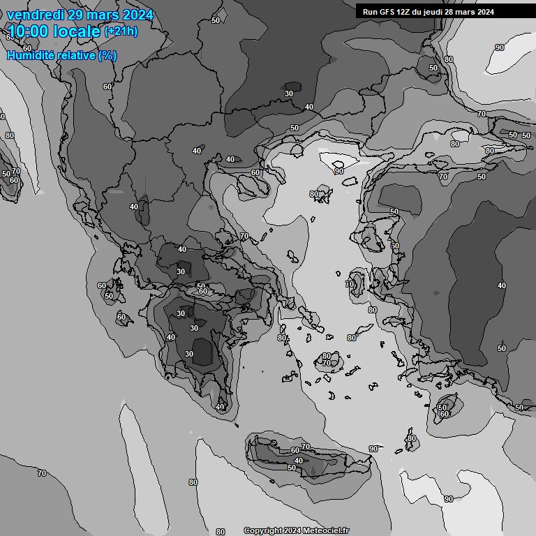 Modele GFS - Carte prvisions 