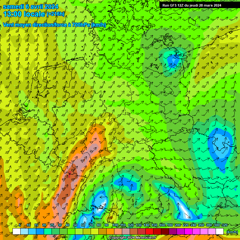 Modele GFS - Carte prvisions 