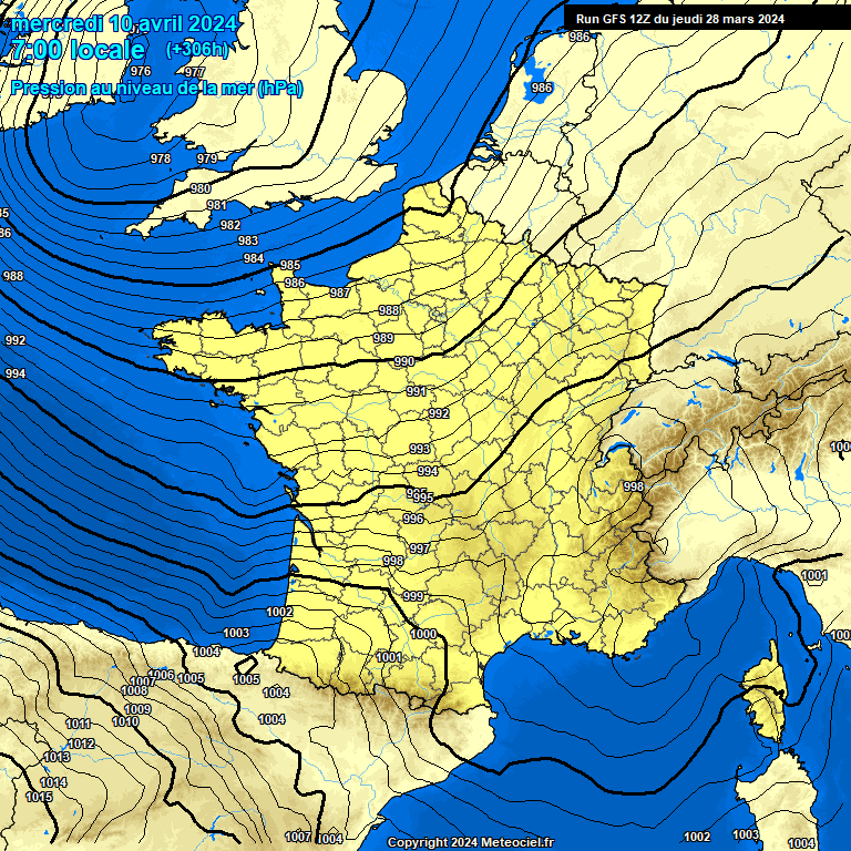 Modele GFS - Carte prvisions 