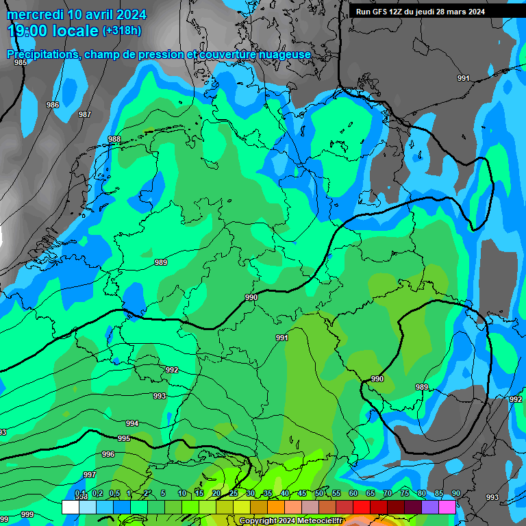 Modele GFS - Carte prvisions 