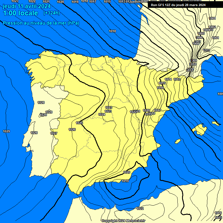 Modele GFS - Carte prvisions 