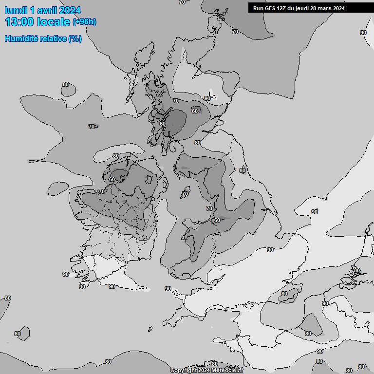 Modele GFS - Carte prvisions 