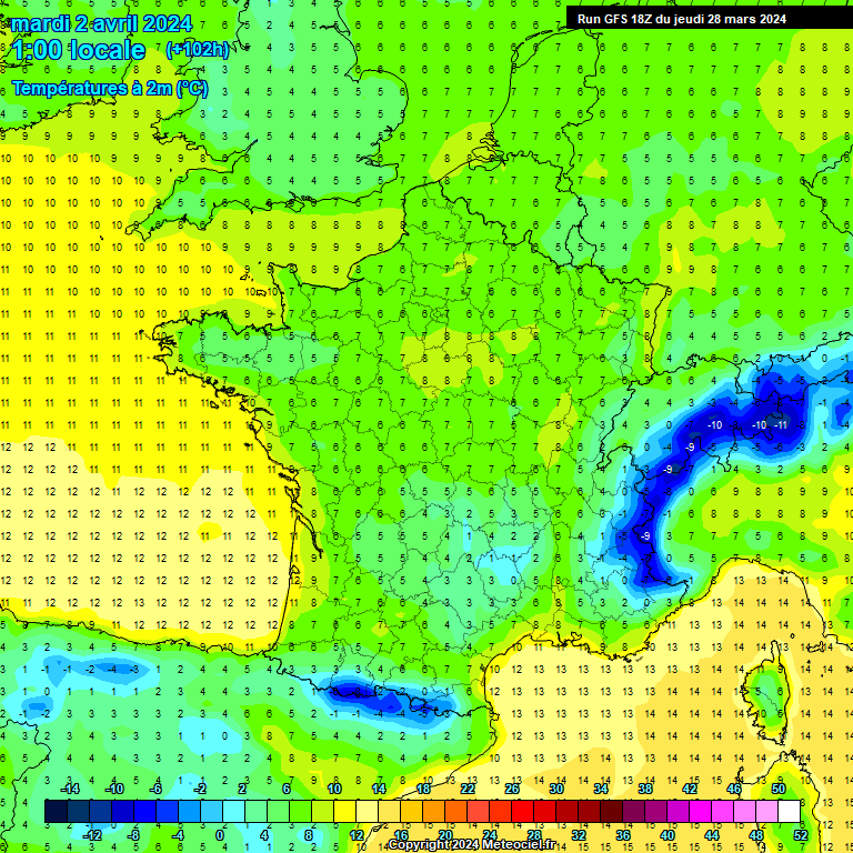 Modele GFS - Carte prvisions 