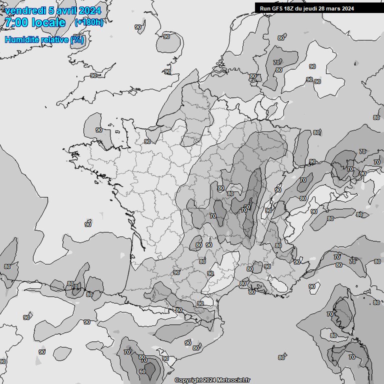 Modele GFS - Carte prvisions 