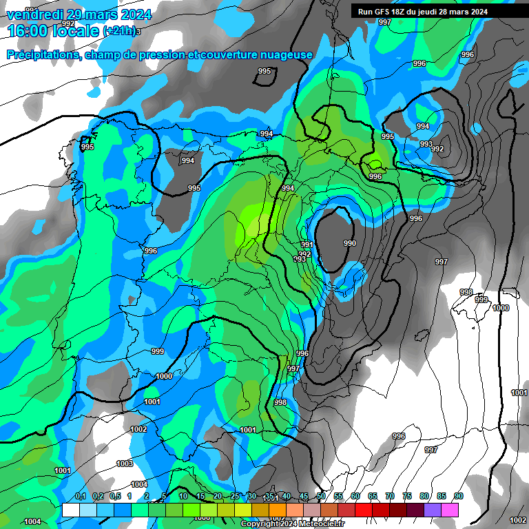 Modele GFS - Carte prvisions 