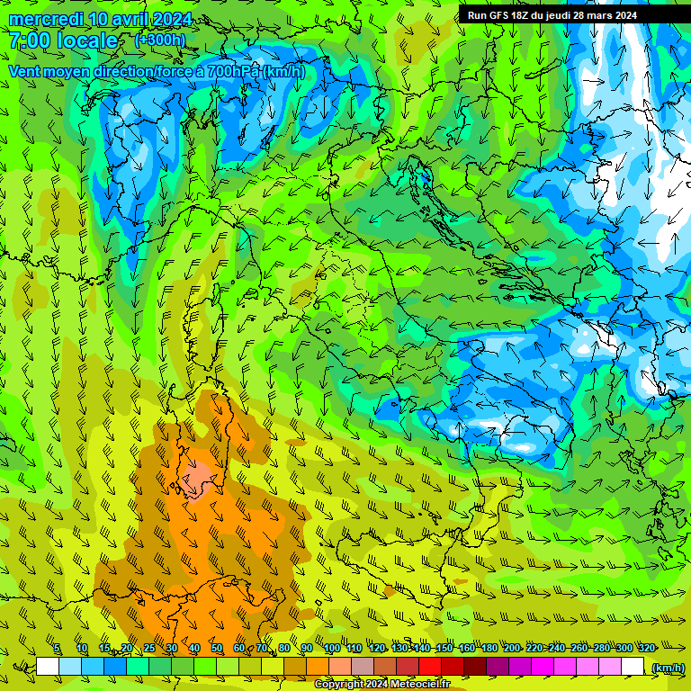 Modele GFS - Carte prvisions 