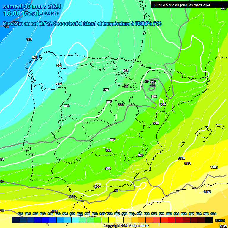 Modele GFS - Carte prvisions 