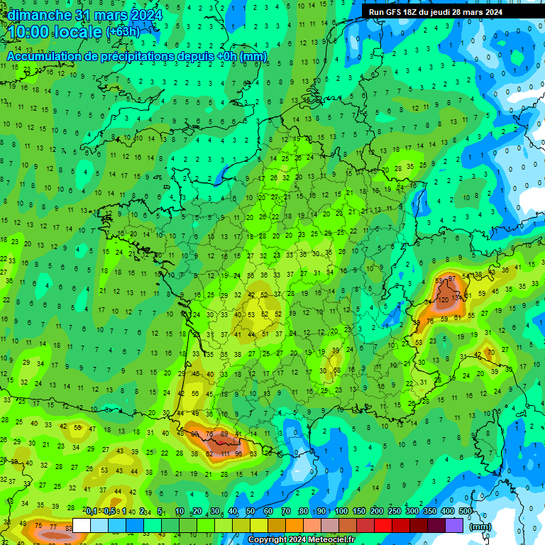 Modele GFS - Carte prvisions 