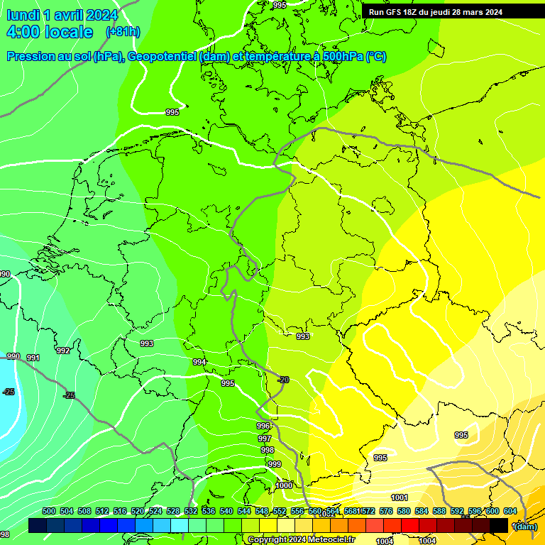 Modele GFS - Carte prvisions 