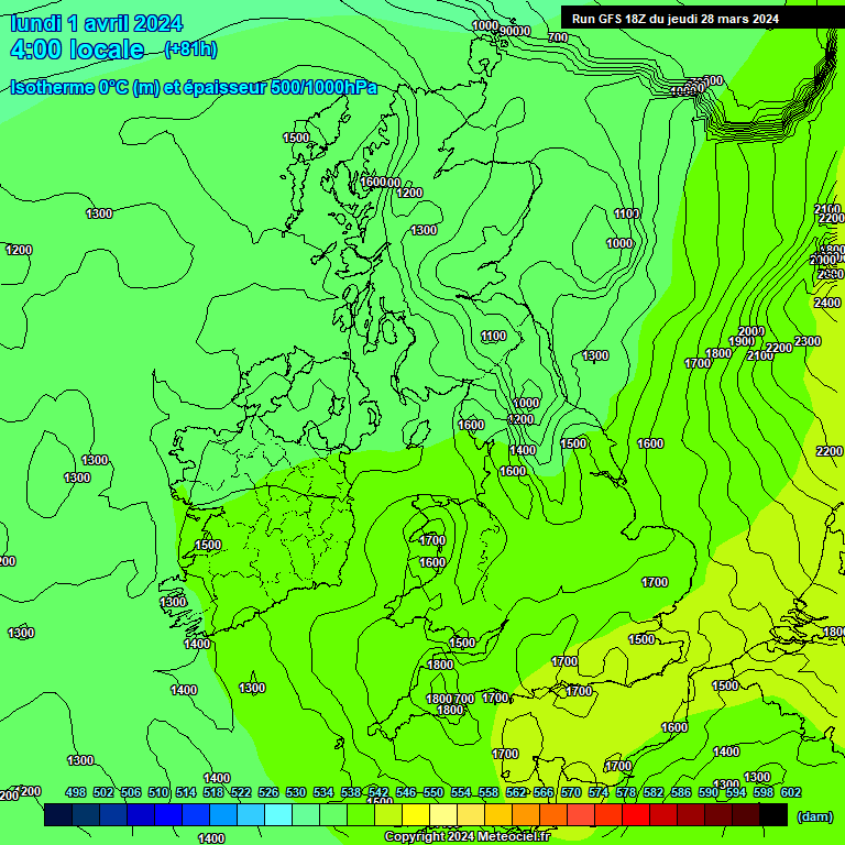 Modele GFS - Carte prvisions 