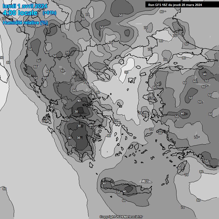 Modele GFS - Carte prvisions 