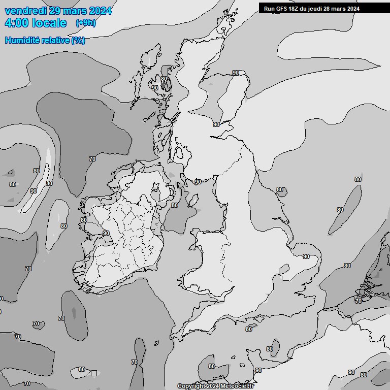 Modele GFS - Carte prvisions 