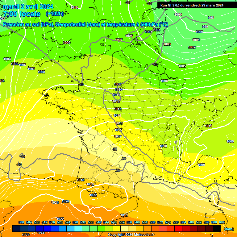 Modele GFS - Carte prvisions 