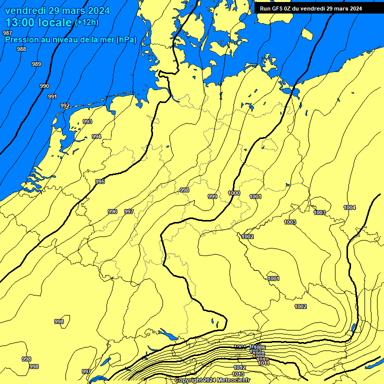 Modele GFS - Carte prvisions 