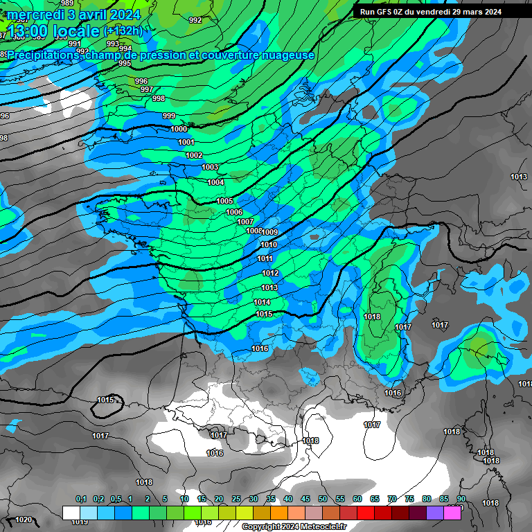 Modele GFS - Carte prvisions 